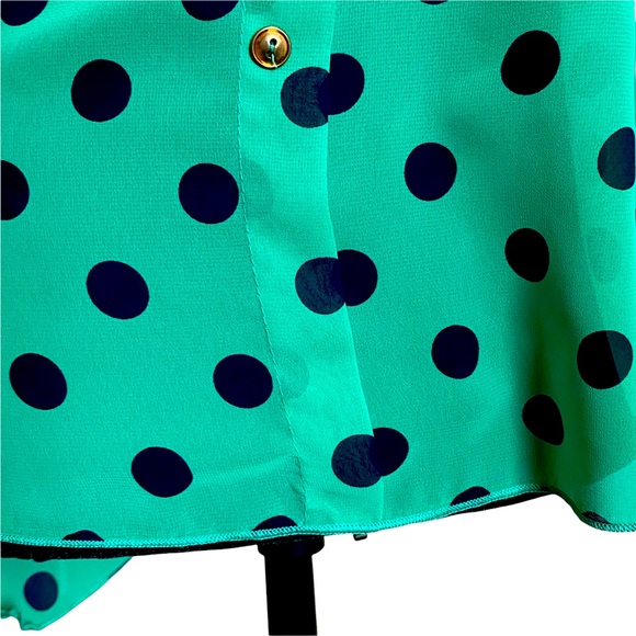 A’GACI A’GACI Green and blue pokadot blouse - Picture 4 of 7